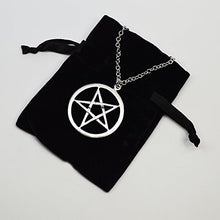 Load image into Gallery viewer, Real Metal Sterling Silver Inverted Pentacle Pentagram Pendant with 20 Inch Sterling Silver Necklace