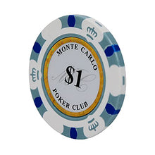 Load image into Gallery viewer, Clay Poker Chips 14 Gram Monte Carlo-Pack of 50 Chips ($1 White)