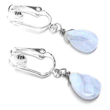 Load image into Gallery viewer, Blue Lace Agate Briolette Sterling Silver Lever Back Earrings Crystal