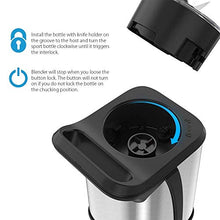 Load image into Gallery viewer, homgeek Personal Mini Blender Smoothie Maker for Juice Shakes and Smoothie,Portable Small Countertop Mixer with 600ml Travel Sport Bottle, 300W