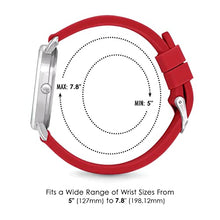 Load image into Gallery viewer, Speidel Original Scrub Watch™ Medical Professionals Students Men Women Easy Read Dial Military Time Red Second Hand Silicone Band Water Resistant-RED