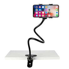 Load image into Gallery viewer, Slopehill Gooseneck Phone Holder for iPhone X XR XS 8 7 Plus Samsung Galaxy S10, Cell Phone Clip Holder for Bedroom Desktop Office Bathroom Kitchen, Rotate Freely Lazy Bracket Holder, Black