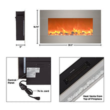 Load image into Gallery viewer, Home lectric 13 (Brushed Silver) Electric Fireplace-Wall Mounted with 13 Backlight Colors, Adjustable Heat and Remote Control-31 inch by Northwest, 31"
