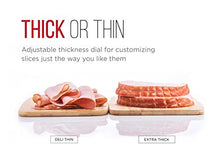 Load image into Gallery viewer, Chefman Die-Cast Electric Deli & Food Slicer Cuts Meat, Cheese, Bread, Fruit & Vegetables Adjustable Slice Thickness, Stainless Steel Blade, Safe Non-Slip Feet, For Home Use, Easy To Clean, Black