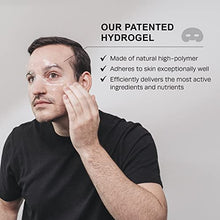 Load image into Gallery viewer, HOMMEFACE Revitalizing Hydrogel Facial Mask Set for Men (5ct) - Hydrating, Anti-aging & Soothing Face Sheet Mask with Hyaluronic Acid, Vitamin B, C, E & Peptides, Beard-Friendly
