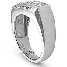 Load image into Gallery viewer, 1ct Diamond Mens Three Stone Wedding Anniversary Ring 10k White Gold - Size 12