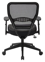 Load image into Gallery viewer, SPACE Seating Professional AirGrid Dark Back and Padded Black Eco Leather Seat, 2-to-1 Synchro Tilt Control, Adjustable Arms and Tilt Tension with Nylon Base Managers Chair