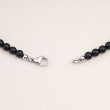 Load image into Gallery viewer, GAVU Dog Tag Pendant Onyx Tiger Eye Crystal Beaded Necklace for Men 20"