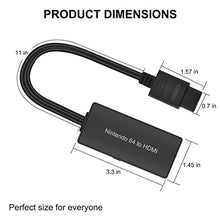 Load image into Gallery viewer, N64 to HDMI Adapter Converts N64 Game Console Video Signal to HDMI Signal HDTV Component Cable for Super NES/ N64/ NGC