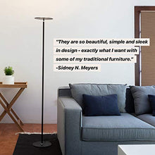 Load image into Gallery viewer, Brightech Sky LED Torchiere Super Bright Floor Lamp - Contemporary, High Lumen Light for Living Rooms & Offices - Dimmable, Indoor Pole Uplight for Bedroom Reading - Black