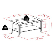 Load image into Gallery viewer, Winsome Genoa Rectangular Coffee Table with Glass Top And Shelf