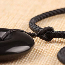 Load image into Gallery viewer, MATT HANN Rainbow Eye Obsidian Safty Circel Pendant Original Handmade Grouding Stone Protection (Black Obsidian Large)