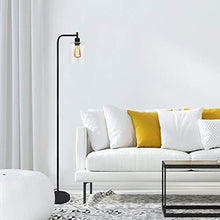 Load image into Gallery viewer, Black LED Floor Lamp, Acaxin Standing Lamp with Hanging Glass Lamp Shade, Industrial Light with Halogen Bulb for Living Room & Bedroom