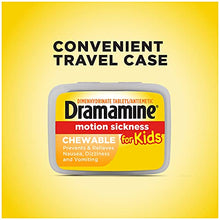 Load image into Gallery viewer, Dramamine Motion Sickness for Kids, Chewable, Dye Free, Grape Flavored, 8 Count
