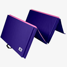 Load image into Gallery viewer, We Sell Mats 4 ft x 10 ft x 2 in Personal Fitness & Exercise Mat, Lightweight and Folds for Carrying, Purple/Pink