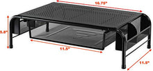 Load image into Gallery viewer, SimpleHouseware Metal Desk Monitor Stand Riser with Organizer Drawer