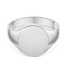 Load image into Gallery viewer, LANDA JEWEL Unisex Sterling Silver Oval Shape Heavy Weight Polished Signet Ring 12x14mm (8.5)