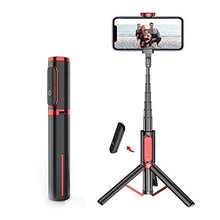 Load image into Gallery viewer, Wireless Remote Selfie Stick Cell Phone Tripod Stand Holder for Selfie, Live Broadcast, YouTube Video, Photography, TIK Tok, Vlogging Compatible with iPhone and Android Phone, Lightweight Aluminum