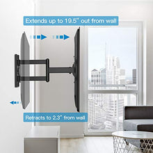 Load image into Gallery viewer, PERLESMITH TV Wall Mount for Most 26-55 Inch Flat Curved TVs with Swivels, Tilts & Extends 19.5 Inch - Wall Mount TV Bracket VESA 400x400 Fits LED, LCD, OLED, 4K TVs Up to 88 lbs
