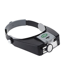 Load image into Gallery viewer, ProsKit MA-016 Personal Headband Magnifier 1.8X 2.6X 5.8X Glass Loupe,Golden Blue, with LED Light 3 Separated Lens Magnifying Tool