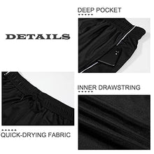 Load image into Gallery viewer, OUTSON Men's Basketball Shorts Athletic with Pockets Workout Shorts Dry Loose Fit Drawstrings Gym Training Shorts(Black,2XL)