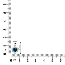 Load image into Gallery viewer, Diamondere Natural and Certified London Blue Topaz and Diamond Heart Petite Necklace in 14k White Gold | 0.51 Carat Pendant with Chain