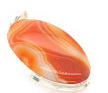 Load image into Gallery viewer, Natural Lake Superior Agate 925 Solid Sterling Silver Pendant 55mm