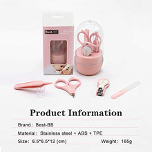 Load image into Gallery viewer, Best-BB Baby Nail Clippers Kit, 4 in 1 Baby Nail Care Set, Nail Clipper, Safe Scissor, Nail File & Round Tweezer, Designed for Newborn, Infant, Toddler & Kids (Pink, 1 Set)