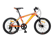 Load image into Gallery viewer, YEOGNED 20 inch Girls/Boys Aluminum Frame Mountain Bike with Disc Brake,Orange/Yellow Bike with Kickstand for Kids,Age 8-14(Orange/Aluminum)