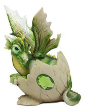 Load image into Gallery viewer, Ebros August Birthstone Dragon Egg Statue 5.25" Tall Green Peridot August Birthstone Gem Symbol Hatchling Dragon Collector Figurine