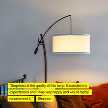 Load image into Gallery viewer, Brightech Grayson - Modern Arc Floor Lamp for Living Room - Contemporary, Tall LED Light Reaching From Behind the Couch To Hang Over It - Adjustable Arm - Industrial Style Lighting - Bronze