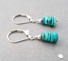 Load image into Gallery viewer, Natural Turquoise and Sterling Silver Earrings