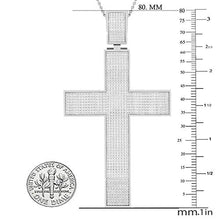 Load image into Gallery viewer, Dazzlingrock Collection 2.50 Carat (ctw) Round White Diamond Men's Hip Hop Religious Cross Pendant (Silver Chain Included), 18K White Gold