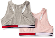 Load image into Gallery viewer, Tommy Hilfiger Girls' Crop Bra (Pack of 2),Bold Flag crystal rose,XL16