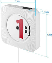 Load image into Gallery viewer, CD Player with Bluetooth, Wall Mountable CD Music Player Home Audio Boombox with Remote Control FM Radio Built-in HiFi Speakers, MP3 Headphone Jack AUX Input Output,Ideal for Gift and Home Decor