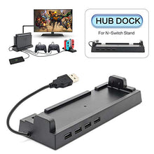 Load image into Gallery viewer, 2019 Hub Dock for Nintendo Switch Dock, Switch USB Hub for Nintendo Switch with 4 Output Ports for Wired Pro Controllers, Keyboard, Joy-Con Dock, Switch Gamecube Controller Adapter, Mobile Phone, etc