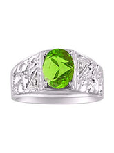 Load image into Gallery viewer, RYLOS Classic Nugget Beautiful Peridot & Diamond Ring - August Birthstone