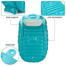 Load image into Gallery viewer, SHXKUAN Inflatable Bathing Tub for Toddler,Non Slip Safety Thick Cushion Central Seat,Portable Travel Seat Baths Baby Swimming Pool for 0-5 Year(Blue)