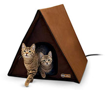 Load image into Gallery viewer, K&H Pet Products Outdoor Multi-Kitty A-Frame Chocolate 35 X 20.5 X 20 Inches Heated