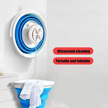Load image into Gallery viewer, Portable Mini Foldable Washing Machine with Turbo Compact Ultrasonic Washer, Folding laundry Lazy Magic Tub USB Powered Lightweight Washer for Camping Dorms Business Trip College Rooms (Blue)