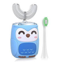 Load image into Gallery viewer, Kids Electric Toothbrush, Ultrasonic Autobrush Toothbrush Kids with 6 Modes, Whole Mouth Baby Toothbrush, IPX7 Waterproof, U Shaped Toothbrush for Children & Toddlers (2-6 Year) (Light Blue)