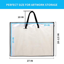 Load image into Gallery viewer, SUNEE 19x25 Art Portfolio Bag, Vinyl Portfolio Organizer with Handle, Zippered Storage Folder for Artwork, Poster and Bulletin Board