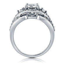 Load image into Gallery viewer, BERRICLE Rhodium Plated Sterling Silver Round Cubic Zirconia CZ 3-Stone Anniversary Engagement Ring 2.08 CTW Size 4
