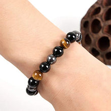 Load image into Gallery viewer, KIOMOY Triple Protection Bracelet For Protection Bring Luck And Prosperity Hematite Black Obsidian Tiger Eye Stone Bracelets (Tiger Eye)