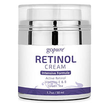 Load image into Gallery viewer, goPure Retinol Cream for Face - Anti Aging Face Cream - Anti Wrinkle Cream Face Moisturizer - Retinol Night Cream in Airless Jar - 1.7oz