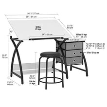 Load image into Gallery viewer, SD Studio Designs 13326 Comet Center with Stool, Black/White, 50" W x 23.75" D x 29.5" H
