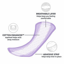 Load image into Gallery viewer, Amazon Basics Daily Pantiliner, Regular Length, 300 Count, 6 Packs of 50 (Previously Solimo)