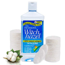 Load image into Gallery viewer, T.N. Dickinson's 16 oz. Witch Hazel 100% Natural Astringent with 100 Pcs. Cotton Rounds