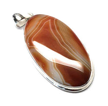 Load image into Gallery viewer, Natural Lake Superior Agate 925 Solid Sterling Silver Pendant 55mm
