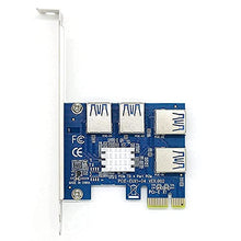 Load image into Gallery viewer, PCIe 1 to 4 Riser Card, Pcie Splitter 1 to 4 PCI Riser Card, 4 Risers into 1 PCI Card, PCIe Multiplier Risers 1X to External 4 PCI-e USB3.0 Adapter for ETH Miner GPU Crypto Bitcoin Ethereum Mining Rig